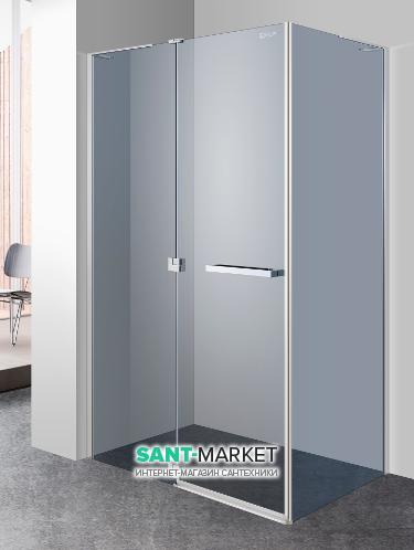 Душевая кабина Eger Megerka 120х80 левая фурнитура хром тонированное стекло 599-330/1L