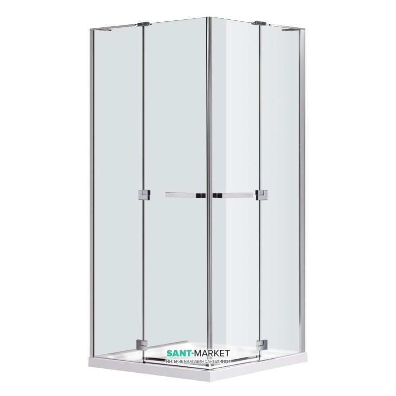 Душова кабіна Eger Rubik 100х100 квадратна профіль алюміній хром прозоре скло 599-334 / 1