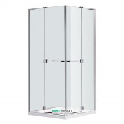 Душова кабіна Eger Rubik 100х100 квадратна профіль алюміній хром прозоре скло 599-334 / 1