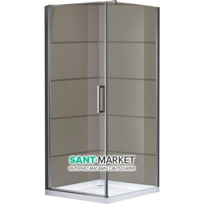 Душова кабіна Eger Rudas 90х90 піддон PUF профіль алюміній хром прозоре скло 599-001L / R