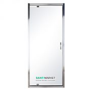 Двері душова орні Eger 90х195 профіль алюміній хром прозоре скло 599-150-90 (h)