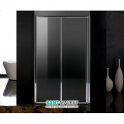 Двері душова розсувні Eger 120х195 профіль алюміній хром прозоре скло 599-153 (h)