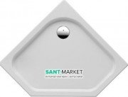 Душовий піддон Eger Stefani 100х100 см п'ятикутний акрил білий 599-535-100 / 2