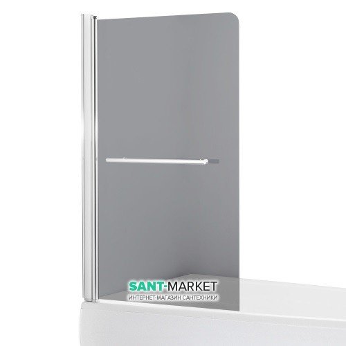 Шторка для ванни орні Eger 80х150 права / ліва профіль алюміній хром скло тоноване 599-02L / R grey