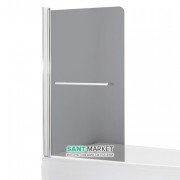 Шторка для ванны распашная Eger 80х150 правая/левая профиль алюминий хром стекло тонированное 599-02L/R grey