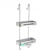 Полочка двойная для ванной Eger навесная нержавеющая сталь/пластик 555-01