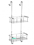 Поличка подвійна для ванної Eger навісна нержавіюча сталь хром 555-37