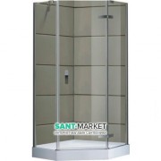 Душевая кабина Eger Stefani 100х100 профиль хром стекло прозрачное 599-535(100)/1+599-535/3