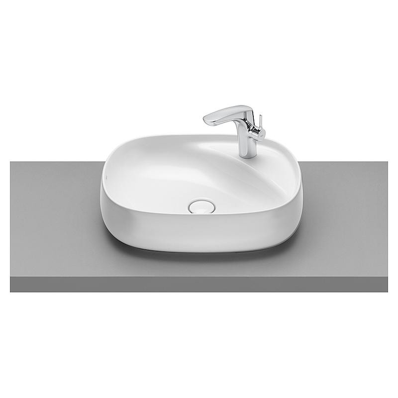 Раковина для ванної накладна Roca Beyond 58.5х45.5 з отвором під змішувач FINECERAMIC біла A3270B8000