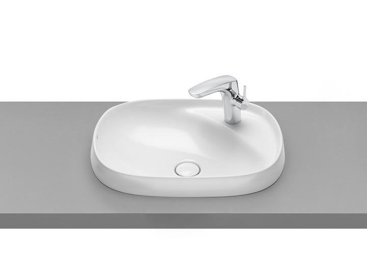 Раковина для ванной врезная Roca Beyond 58.5х45 с отверстием под смеситель FINECERAMIC белая A3270B6000