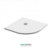 Душевой поддон акриловый Kerasan H3 угловой с антискользящим покрытием 90х90 см белый 704716