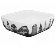 Раковина-чаша для ванной накладная Roca Urban 40х40 см с внешним декором London керамика белая A32765L00U