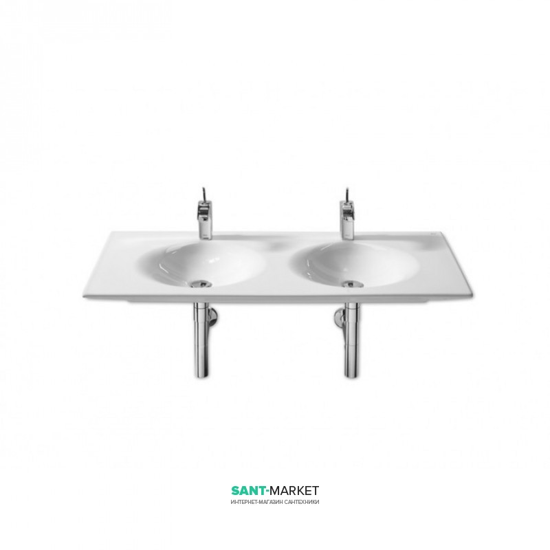 Раковина для ванної подвійна підвісна / накладна Roca Kalahari 120х51 см кераміка біла A327896000