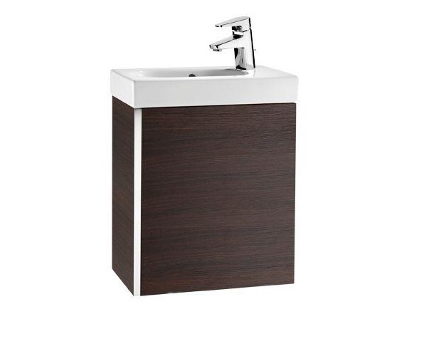 Тумба подвесная с раковиной для ванной Roca Mini 45 см текстурный венге A855873154