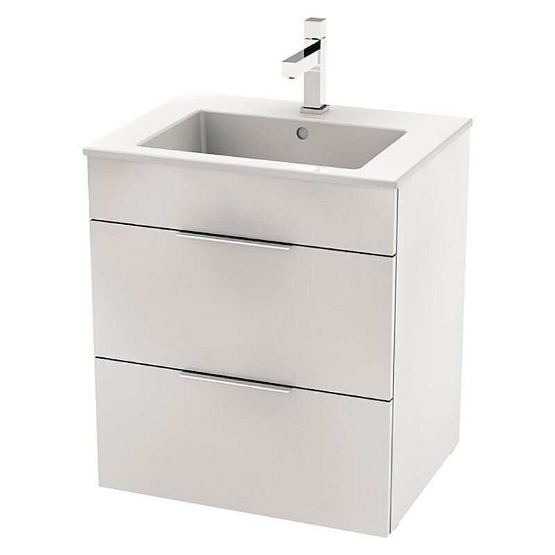 Тумба подвесная с раковиной для ванной Roca Suit 55х42,2 см белый глянец A85118A806