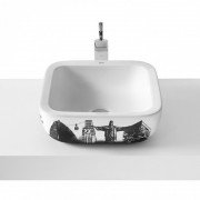 Раковина-чаша для ванної накладна Roca Urban 40х40 см із зовнішнім декором Rio кераміка біла A32765R00U