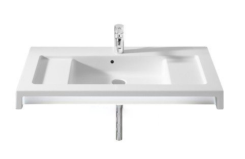 Раковина для ванної підвісна / накладна Roca Stratum 90х50 см з отвором для змішувача кераміка біла A327632000