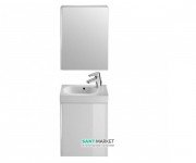 Тумба підвісна з раковиною для ванної Roca Mini 45 см з дзеркальним шафою білий глянсовий A855866806