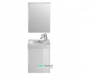 Тумба подвесная с раковиной для ванной Roca Mini 45 см с зеркальным шкафчиком белый глянцевый A855866806