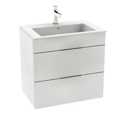 Тумба подвесная с раковиной для ванной Roca Suit 64х42,2 см белый глянец A851180806