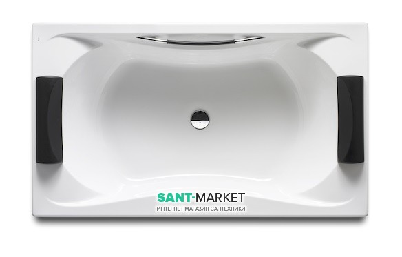 Ванна акрилова прямокутна Roca BeCool 180х90 з ручками і випускним комплектом біла A248013001