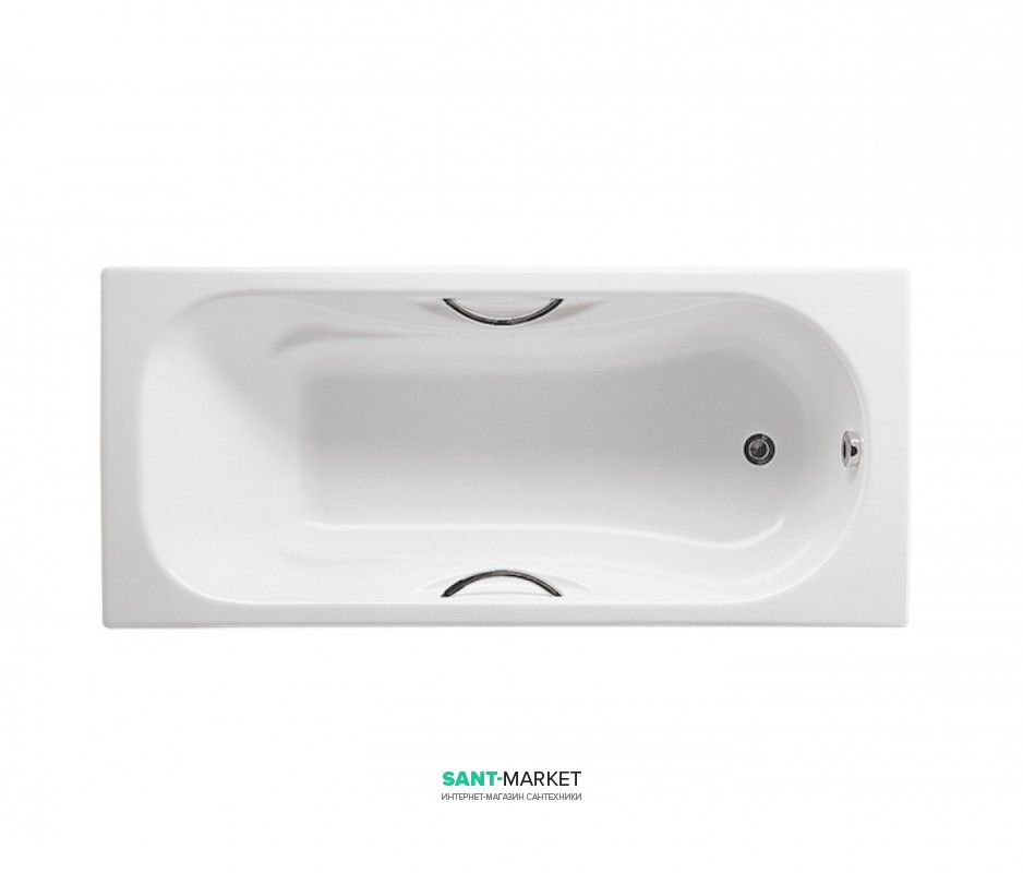 Ванна чугунная Roca Malibu 170х75 см 185 л с противоскользящим покрытием белый A230970001