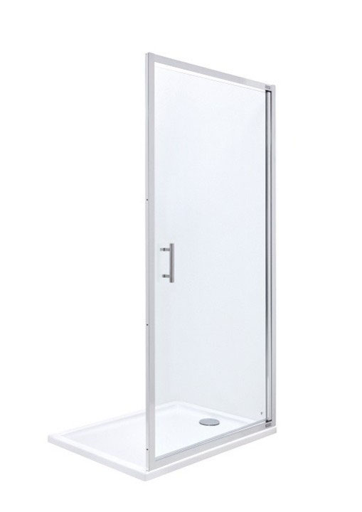 Дверь душевая одностворчатая Roca Town 90х195 профиль алюминий хром прозрачное стекло AMP170901M