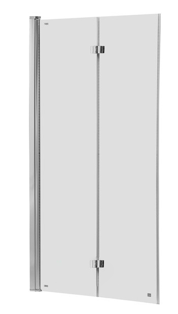 Шторка для ванны складывающаяся Roca Capital 115х140 двойная профиль алюминий хром стекло прозрачное AM4111512M