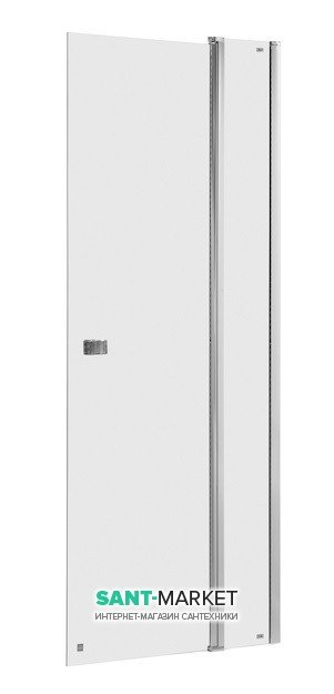 Двері душова одностулкова з нерухомою частиною Roca Capital 80х195 профіль алюміній хром прозоре скло AM4608012M