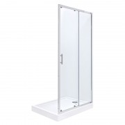 Двері душова розсувні Roca Town 130х195 профіль алюміній хром прозоре скло AMP181301M