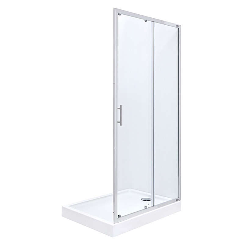 Двері душова розсувні Roca Town 140х195 профіль алюміній хром прозоре скло AMP181401M