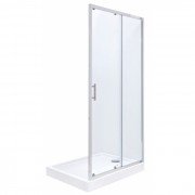 Двері душова розсувні Roca Town 100х195 профіль алюміній хром прозоре скло AMP181001M