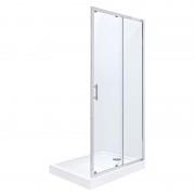 Двері душова розсувні Roca Town 110х195 профіль алюміній хром прозоре скло AMP181101M