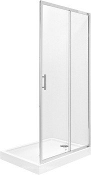 Дверь душевая раздвижная Roca Town 120х195 профиль алюминий хром прозрачное стекло AMP181201M