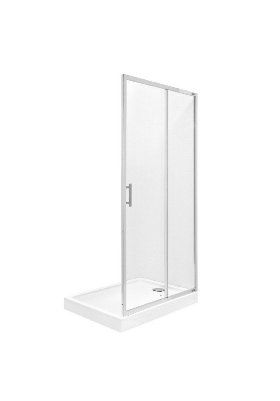 Дверь душевая складывающаяся Roca Town 80х195 профиль алюминий хром прозрачное стекло AMP1908012M