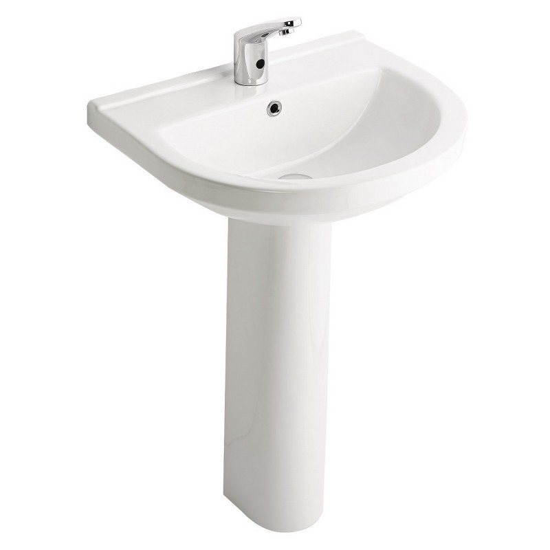 Раковина для ванной подвесная Volle Solar 60.9х52.1 см с пьедесталом керамика белая 13-93-101