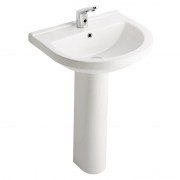 Раковина для ванної підвісна Volle Solar 60.9х52.1 см з п'єдесталом кераміка біла 13-93-101