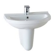 Раковина для ванної підвісна Volle Solar 60.9х52.1 см з напівп'єдесталом кераміка біла 13-93-441