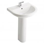 Раковина для ванної підвісна Volle Solar 60.9х52.1 см з п'єдесталом кераміка біла 13-93-101