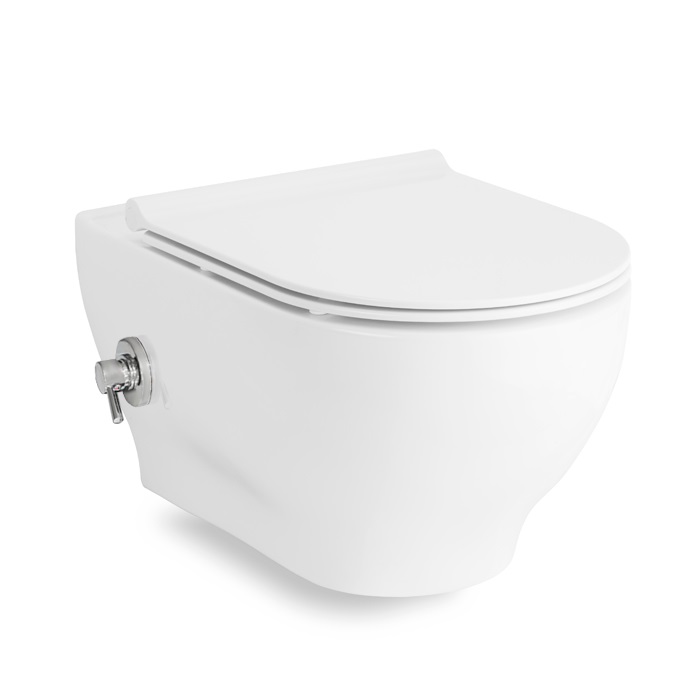 Унитаз подвесной с функцией биде Volle Oliva Rimless 52.5х36.5 см керамика белый 13-45-165WB