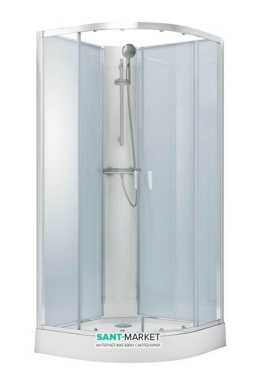 Душова кабіна Volle Oliva 90х90 кутова профіль алюміній хром скло прозоре 11-88-173