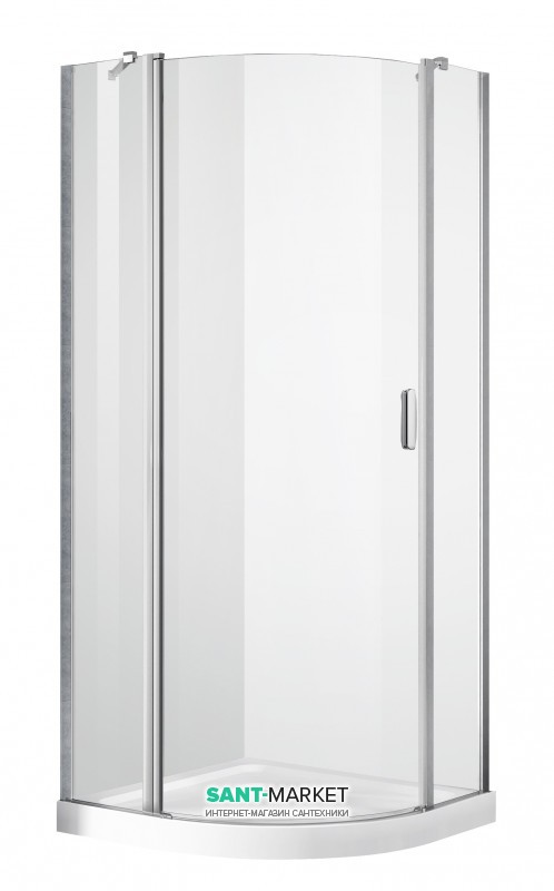 Душевая кабина Volle Orlando 90х90 угловая профиль алюминий хром стекло прозрачное 10-22-504