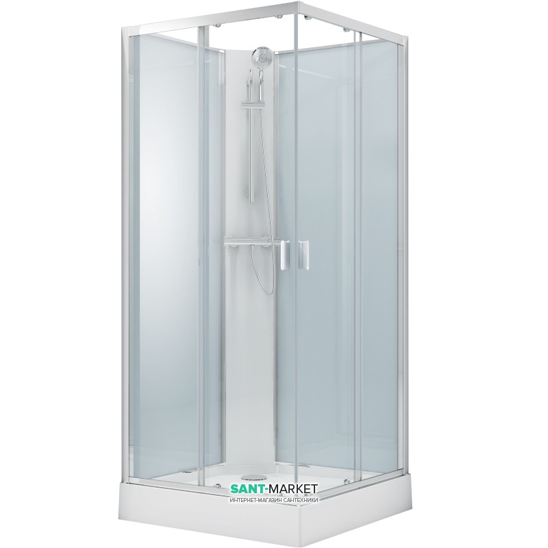 Душова кабіна Volle Solar 90х90 кутова профіль алюміній хром скло прозоре 11-88-172