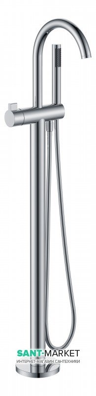 Смеситель для ванны отдельностоящий Volle однорычажный с ручным душем хром 12-33-100