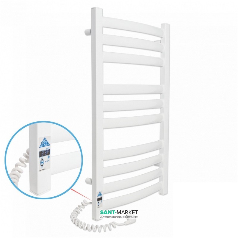 Электрический полотенцесушитель Laris Зебра Атлант Премиум ЧК10 Э 500x900 мм левый 75201083