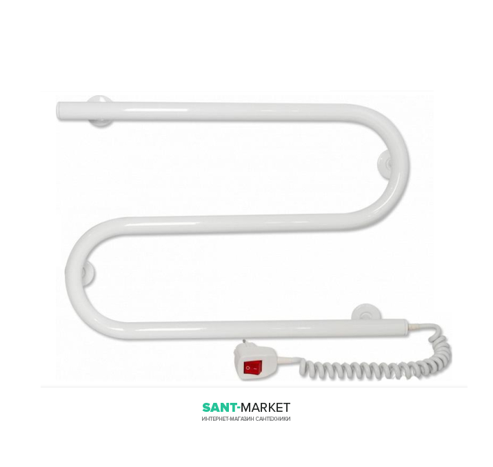 Электрический полотенцесушитель Laris Зебра Змеевик 25 ЧК2 Э 500x330 мм правый 75201018