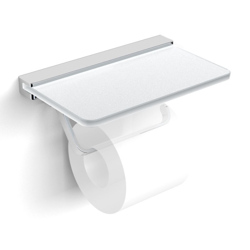 Держатель для туалетной бумаги Volle Teo с полочкой матовое стекло 15-88-446