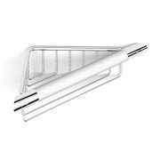 Поличка для ванної Volle Teo кутова поручень-поличка хром з білою вставкою 15-88-721