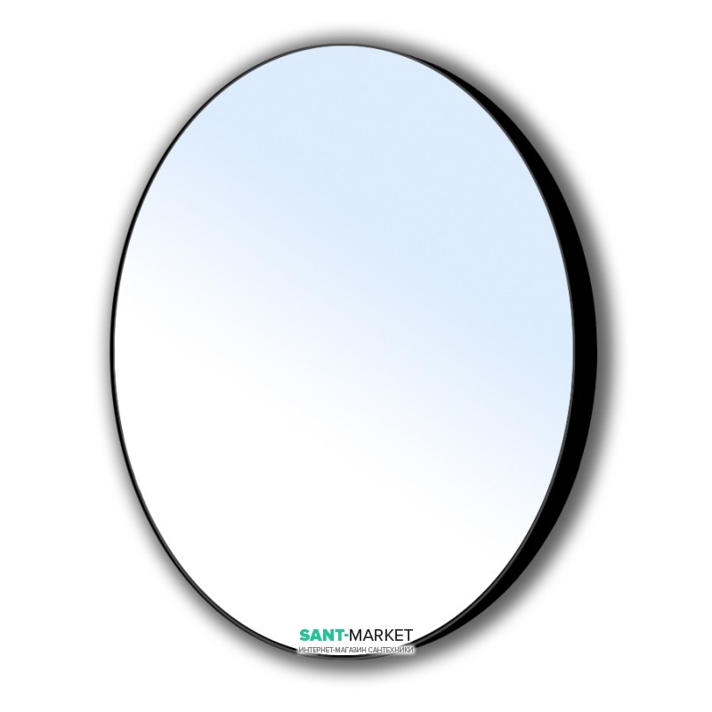 Зеркало в ванную комнату Volle овальное 60x60 см на стальной раме черного цвета 16-06-905