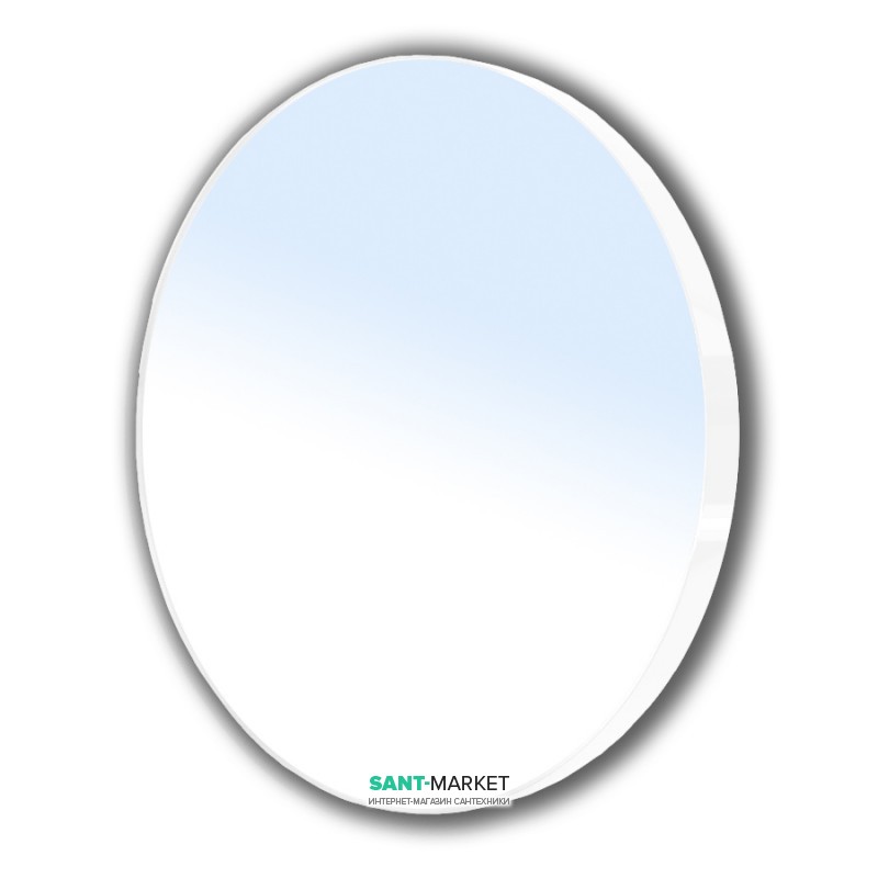 Дзеркало у ванну кімнату Volle овальне на сталевій рамі білого кольору 60x60 см 16-06-916